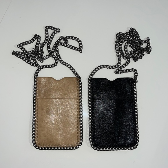 Handbags - Set of Black and Tan Leather Phone Crossbody Bags